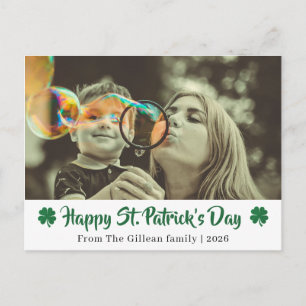 Happy St. patrick's day Shamrocks family 1 photo  Holiday Postcard