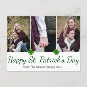 Happy St. patrick's day Shamrocks family 3 photo  Holiday Postcard