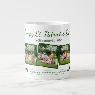 Happy St. patrick's day Shamrocks family 3 photo Large Coffee Mug