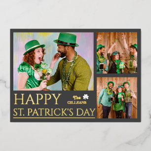Happy St patricks day Shamrocks family photo