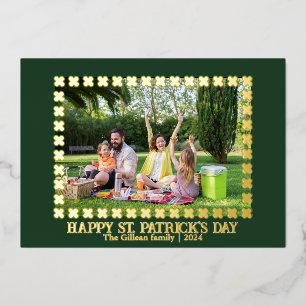 Happy St patricks day Shamrocks family photo