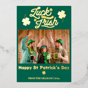 Happy St patricks day Shamrocks family photo