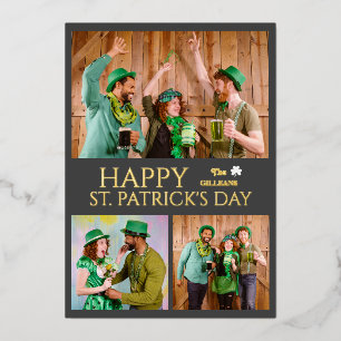 Happy St patricks day Shamrocks family photo
