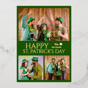 Happy St patricks day Shamrocks family photo