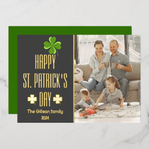 Happy St. patrick's day Shamrocks family photo 