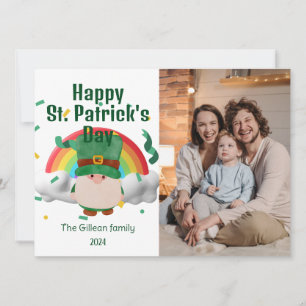 Happy St. patrick's day Shamrocks family photo Holiday Card