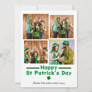 Happy St. patrick's day Shamrocks family photo  Holiday Card