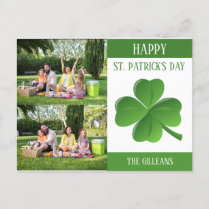 Happy St. patrick's day Shamrocks family photo  Holiday Postcard