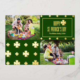 Happy St patricks day Shamrocks family Two photo