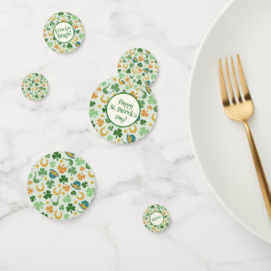 Happy St. Patrick's Day Shamrocks Paper Coaster Confetti