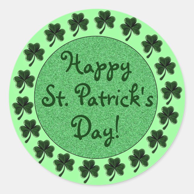 Happy St. Patrick's Day Shamrock's Stickers (Front)
