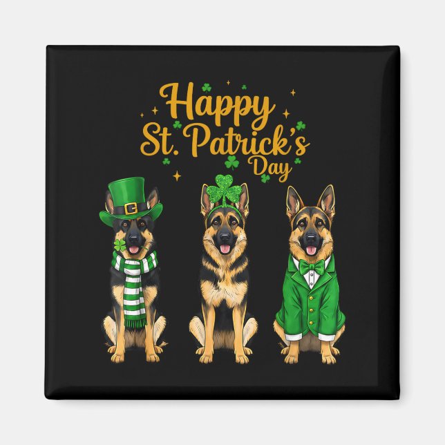 Happy st patricks day shepherd dog graphic - germa magnet (Front)
