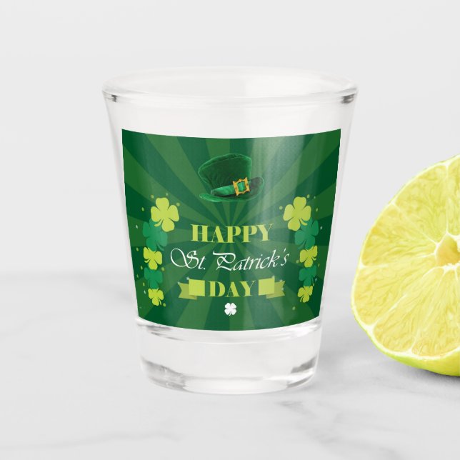 Happy St. Patrick's Day Shot Glass (Front)