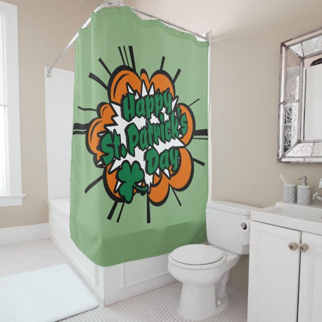 Happy St. Patrick's Day Shower Curtain (In Situ)