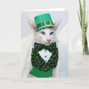 Happy St Patrick's Day - Skeezix the Cat Card