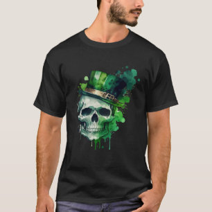 Happy St Patricks Day Skull C Green Shamrock  11 T-Shirt