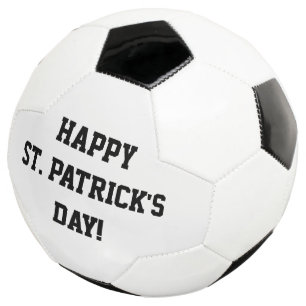 Happy St. Patrick's Day Soccer Ball Black White
