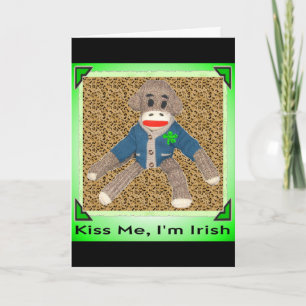 Happy St. Patrick's Day Sock Monkey Card