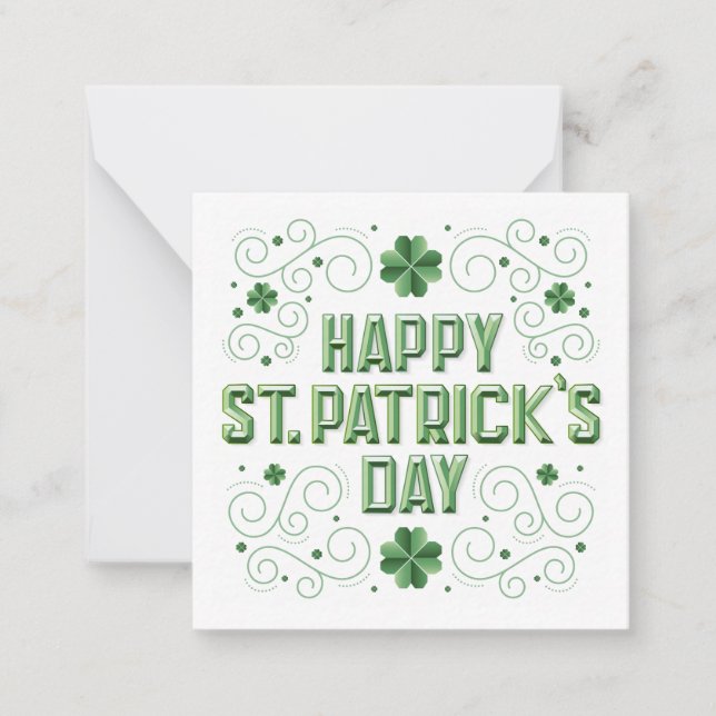 Happy St. Patrick's Day / Stationery Note Card (Front)