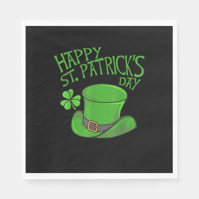 Happy St Patricks Day T-Shirt Napkin (Front)