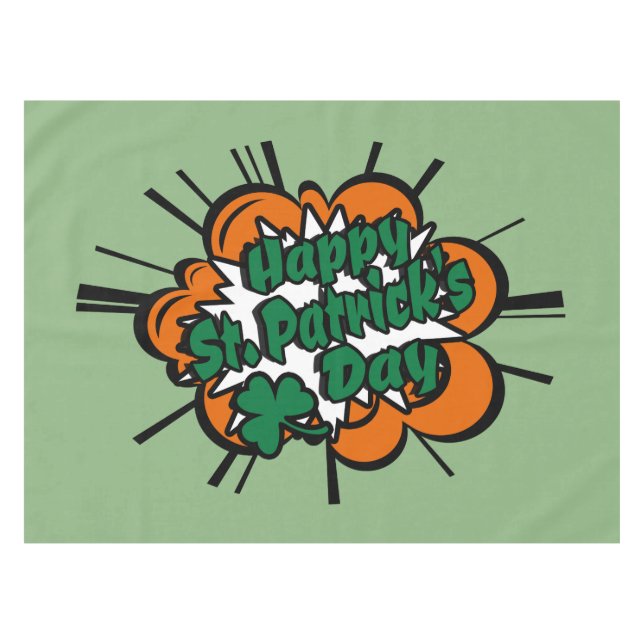 Happy St. Patrick's Day Tablecloth (Front (Horizontal))