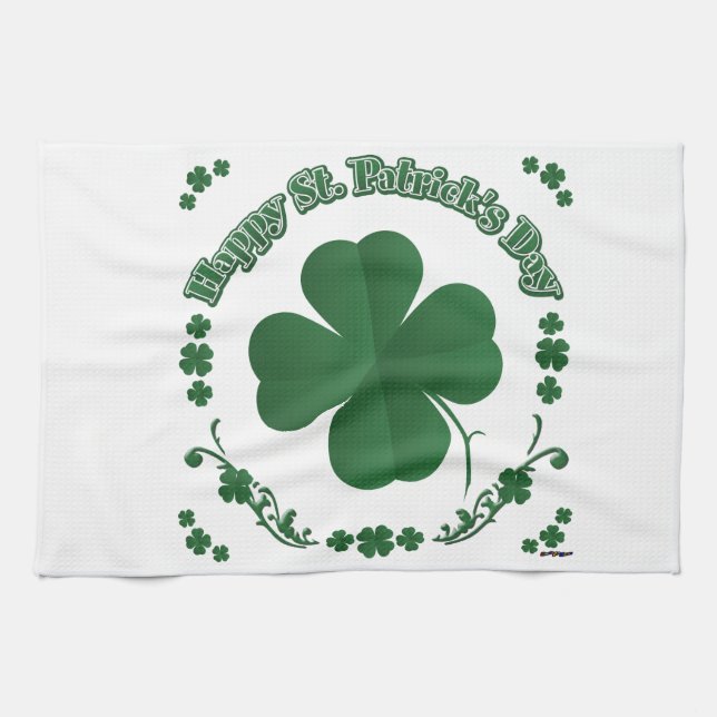 Happy St. Patrick's Day Tea Towel (Horizontal)