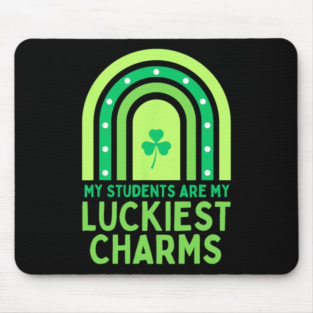 Happy St Patrick's Day Teacher School Saint Patric Mouse Pad (Front)