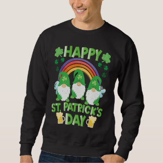 Happy St Patrick's Day Three Gnome Irish Shamrock Sweatshirt