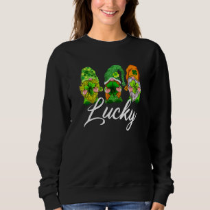Happy St Patrick's Day Three Gnomes Lucky Green Sh Sweatshirt