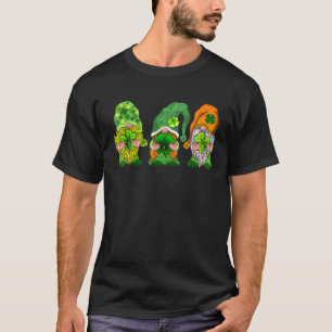 Happy St Patrick's Day Three Gnomes Shamrock Gift T-Shirt