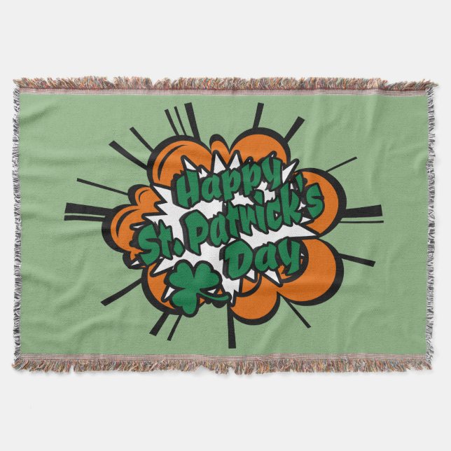 Happy St. Patrick's Day Throw Blanket (Front)