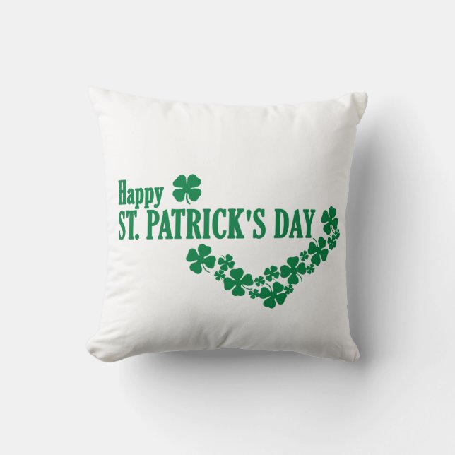Happy St. Patrick's Day Throw Pillow  (Front)