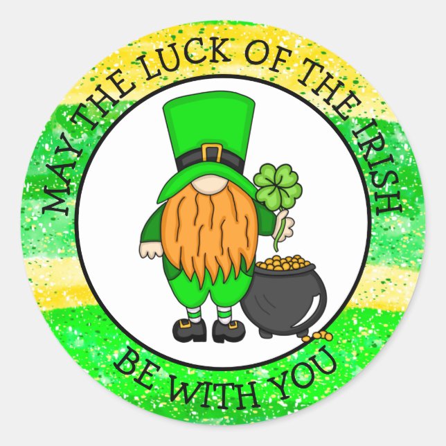 Happy St Patrick's Day To You | Cute Leprechaun   Classic Round Sticker (Front)