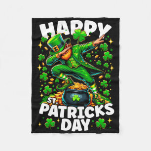Happy St Patricks Day Toddler Boy Costume Dabbing Fleece Blanket