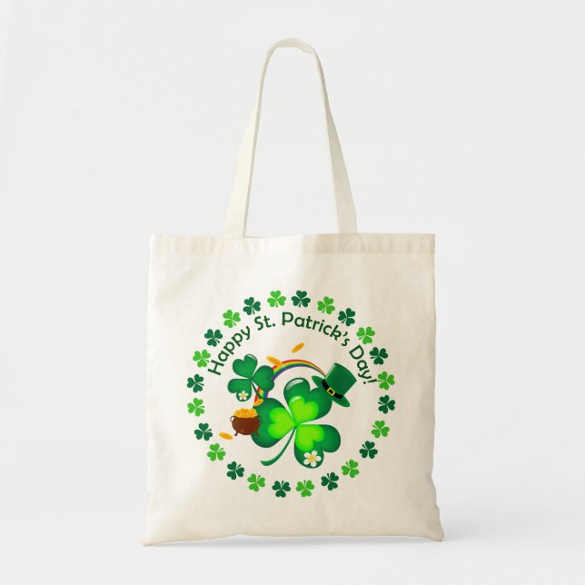 Happy St. Patrick's Day Tote Bag (Front)