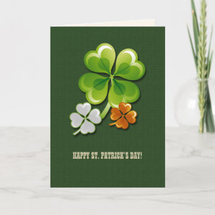 Happy St. Patrick's Day. Tricolor Shamrocks Card