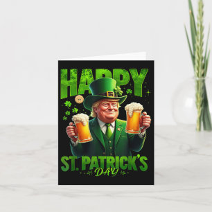 Happy St. Patricks Day Trump Shamrock Saint Card