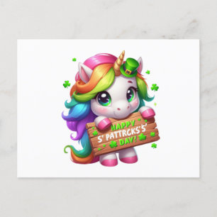 Happy St Patrick's Day Unicorn Postcard