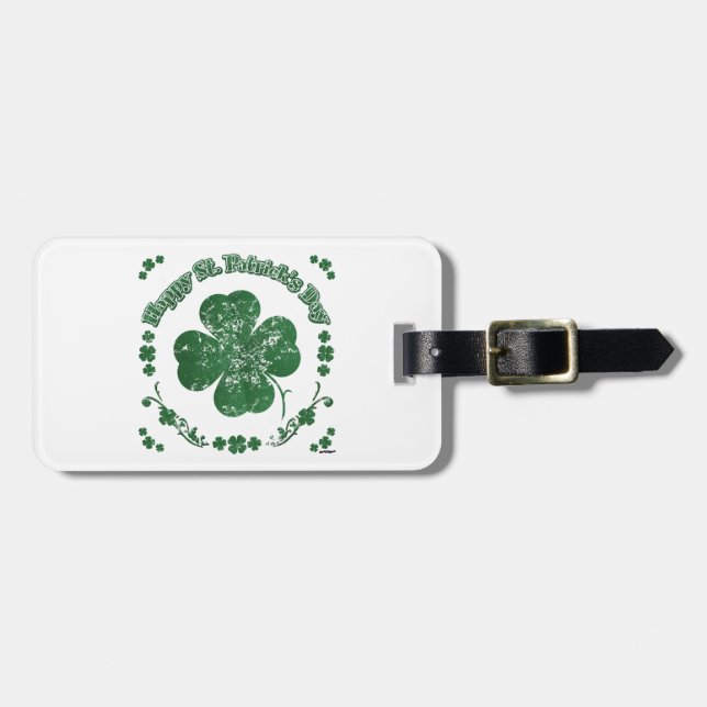 Happy St. Patrick's Day - vintage style Luggage Tag (Front Horizontal)