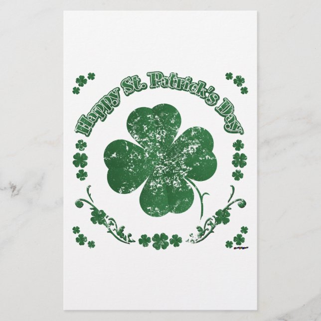 Happy St. Patrick's Day - vintage style Stationery (Front)