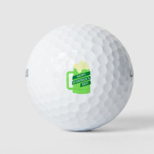happy st patricks green beer golf balls