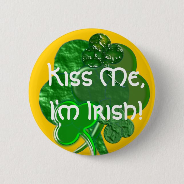 Happy St. Patty's Day - Button/Pin - Personalise 6 Cm Round Badge (Front)