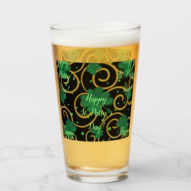 Happy St. Patty's Day  Glass (Front Filled)