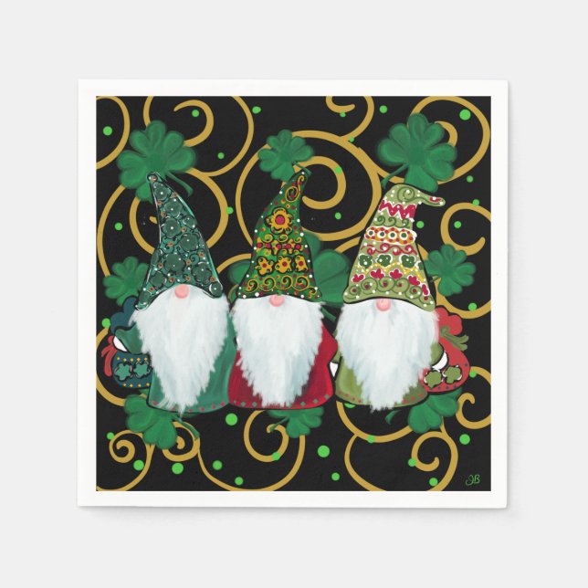 Happy St. Patty's Day GNOMES    Napkin (Front)