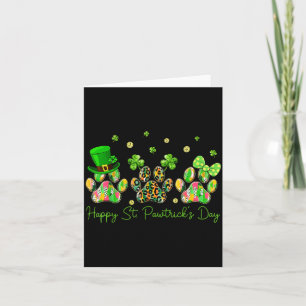 Happy st pawtrick's day dog paw shamrock st card