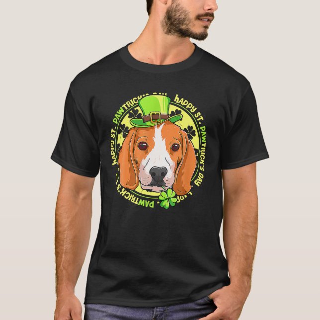 Happy St Pawtricks Day Funny Dog Lover St. Patrick T-Shirt (Front)