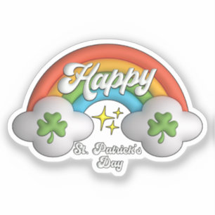Happy St Saint Patrick's Day Cute Rainbow