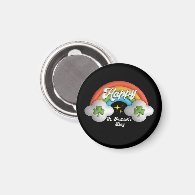Happy St Saint Patrick's Day Cute Rainbow Magnet (Front/Back)