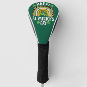 Happy St Saint Patrick's Day Rainbow Shamrock  Golf Head Cover
