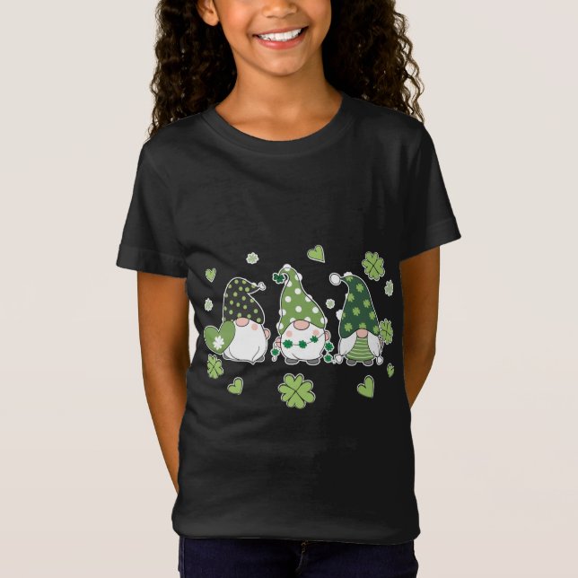 Happy St Saint Patricks Patrick's Day Gnome Trio S T-Shirt (Front)